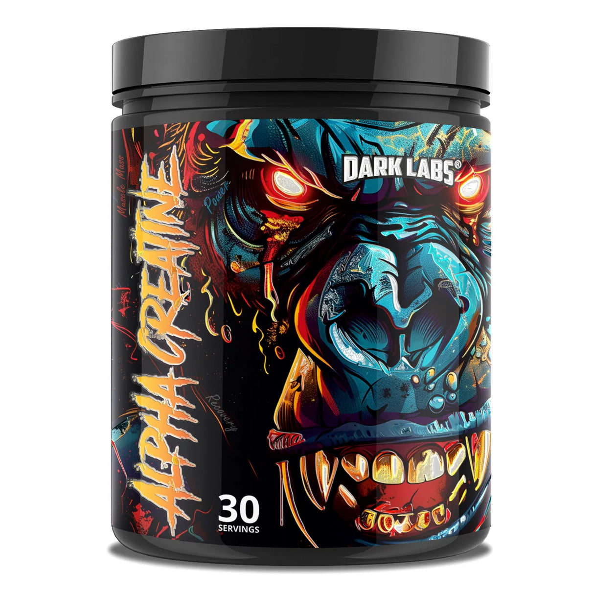 Muscle Factory selling Dark Labs Creatine Container that has gorilla on bottle.