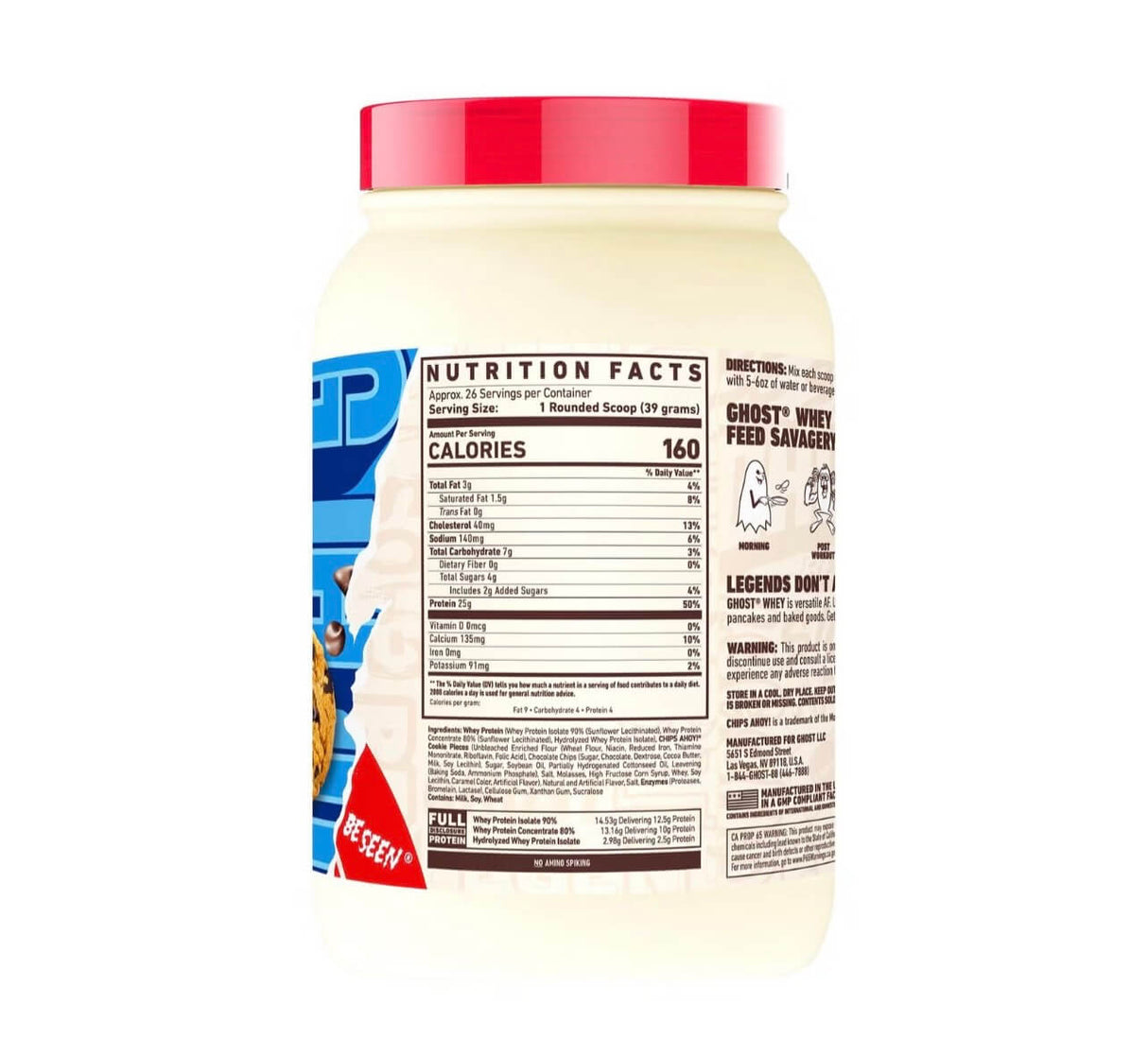 Supplement container with nutrition facts label on a white background