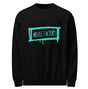 Front view of black muscle factory sweatshirt design looks painted