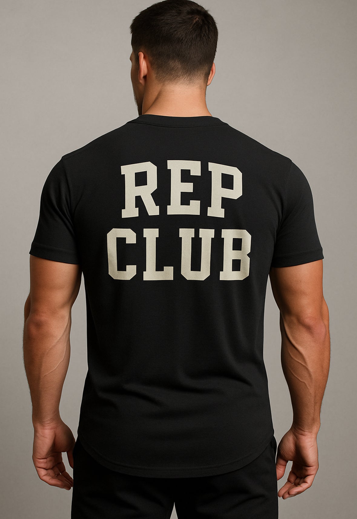 MUSCLE FACTORY “REP CLUB” Performance Tee – Black
