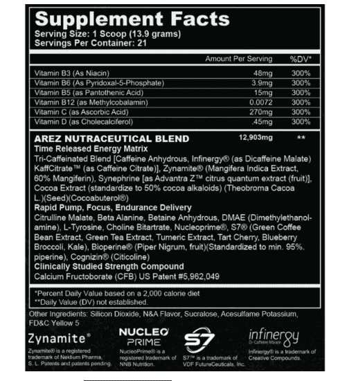 AREZ Pre-Training Formula - Muscle Factory SC