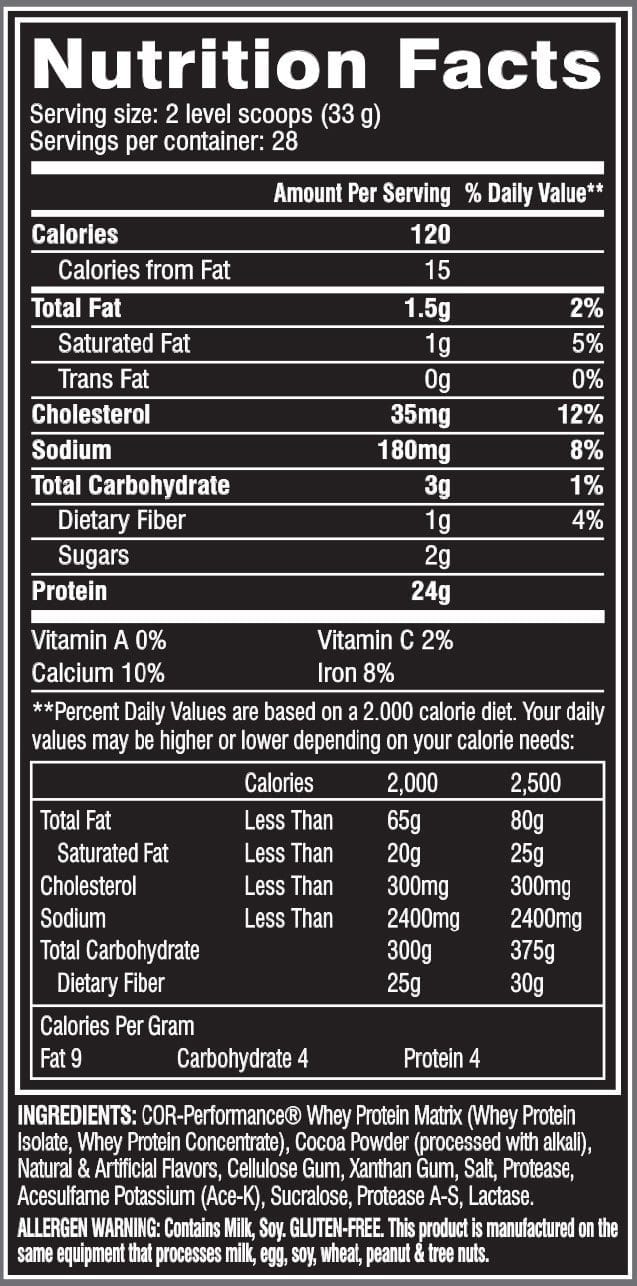 COR Performance Whey Isolate Protein - Muscle Factory, LLC