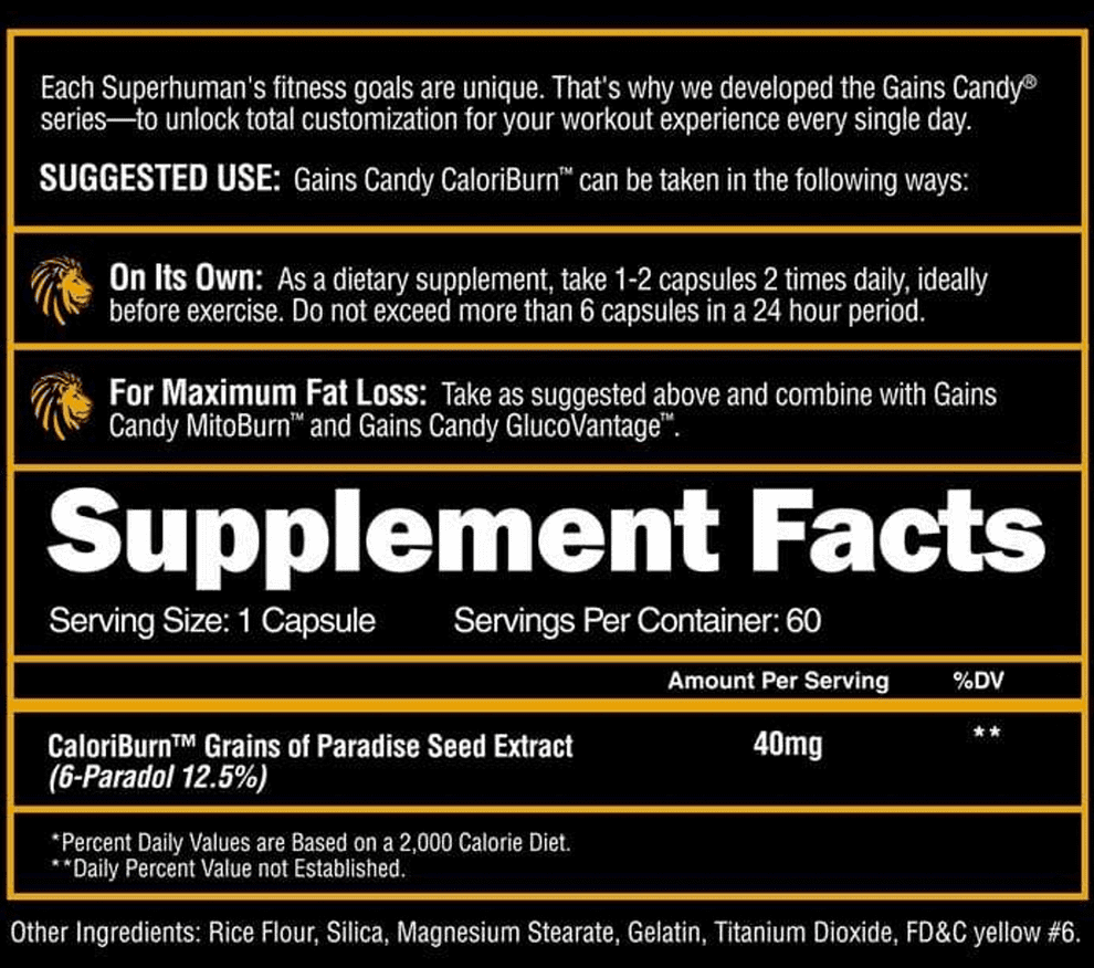 GAINS CANDY CALORIBURN - Muscle Factory, LLC