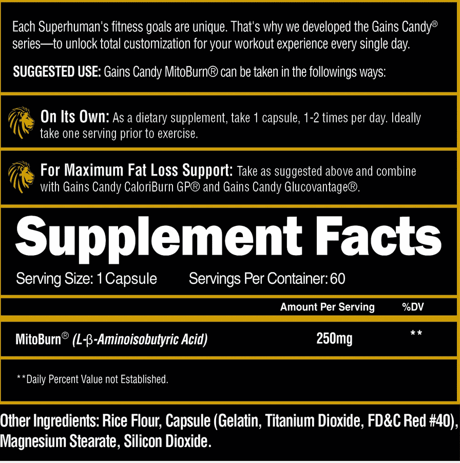 GAINS CANDY MITOBURN - Muscle Factory, LLC