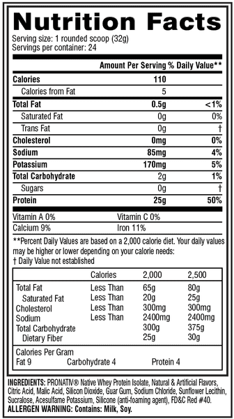 IsoPro Grass-Fed Native Whey - Muscle Factory, LLC