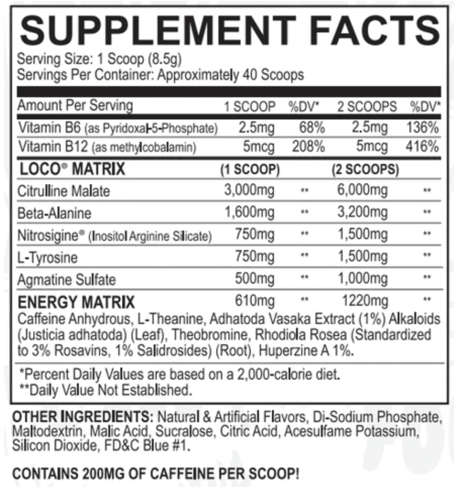 LOCO PRE-WORKOUT - Muscle Factory, LLC