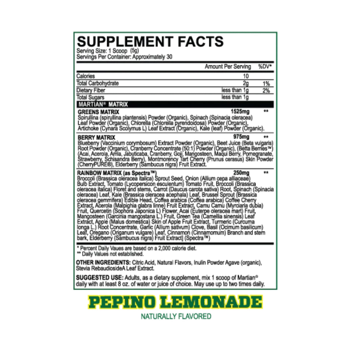 MARTIAN GREENS - Muscle Factory, LLC