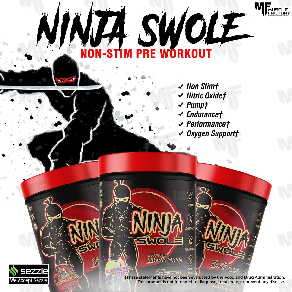 Ninja Swole - Non-Stim Pre Workout - Muscle Factory, LLC