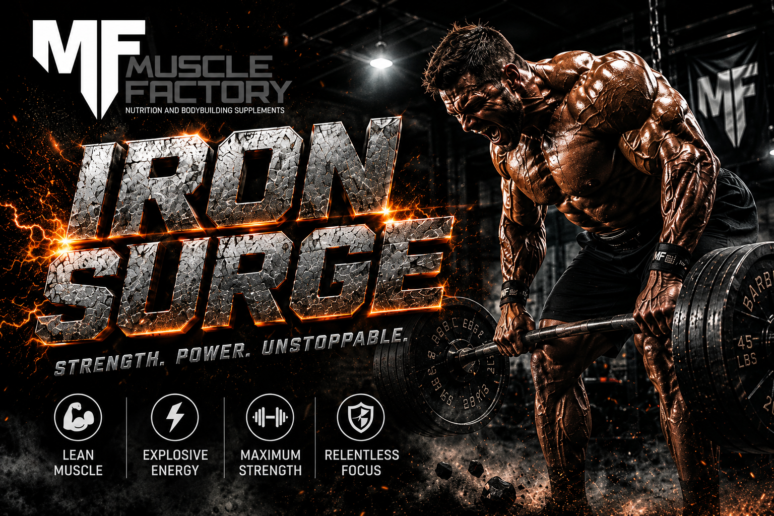 Muscle Factory Method Phase 6 Iron Surge — strength block workout program with heavy barbell training and three lifter tracks