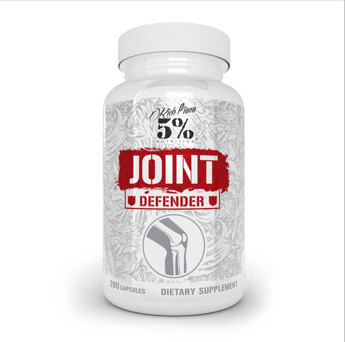 Bottle of Joint Defender Maximum Joint Support supplement availble at MUSCLE FACTORY®, featuring 25 servings of capsules for comprehensive joint health support.