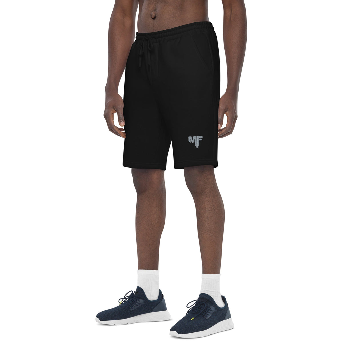 MUSCLE FACTORY ® MF Embroidered Logo Black Performance Shorts - Men’s Activewear - MUSCLE FACTORY